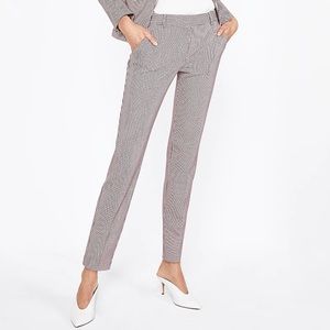 Express Red & Black Houndstooth Columnist Ankle Pants